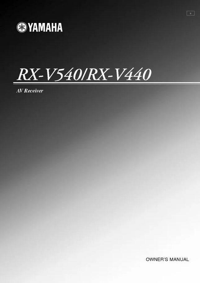 Yamaha RX-V540 Receiver Owners Manual