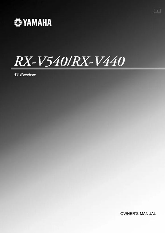 Yamaha RX-V540 Receiver Owners Manual