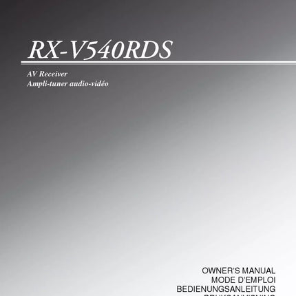 Yamaha RX-V540RDS Receiver Owners Manual