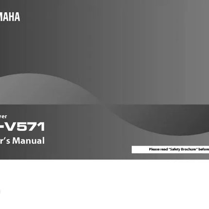 Yamaha RX-V571 Receiver Owners Manual