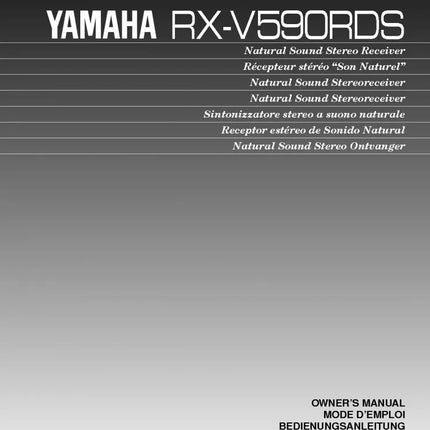 Yamaha RX-V590RDS Receiver Owners Manual