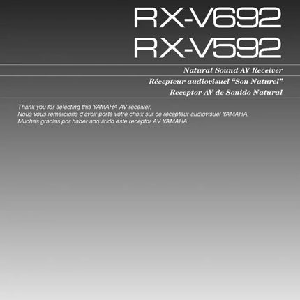Yamaha RX-V592 Receiver Owners Manual