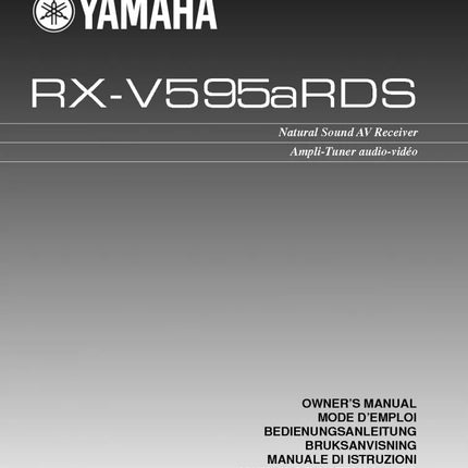 Yamaha RX-V595ARDS Receiver Owners Manual