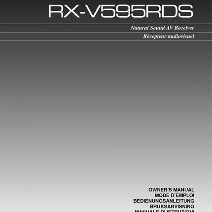 Yamaha RX-V595RDS Receiver Owners Manual