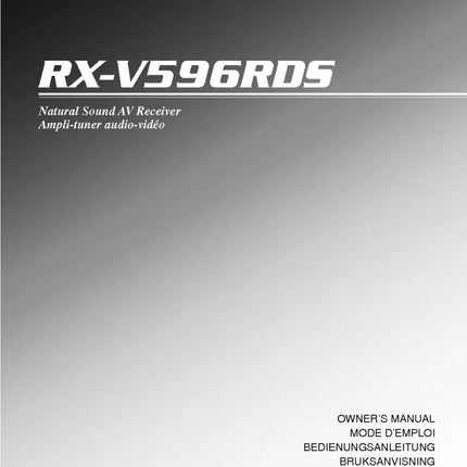 Yamaha RX-V596RDS Receiver Owners Manual
