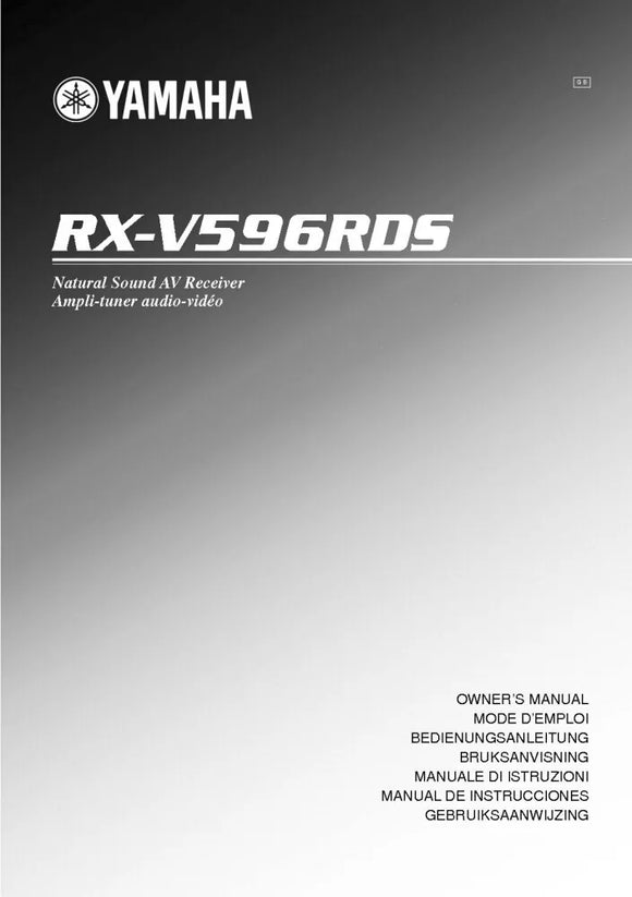 Yamaha RX-V596RDS Receiver Owners Manual