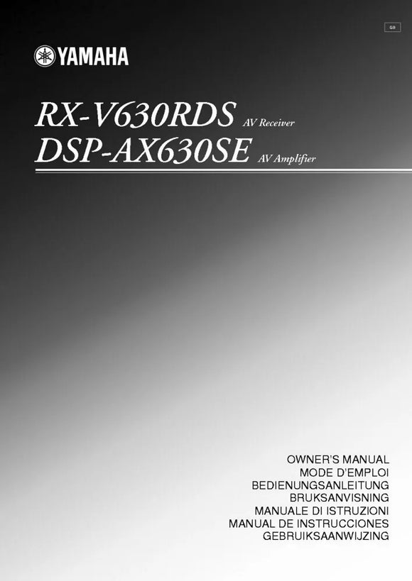 Yamaha RX-V630RDS Receiver Owners Manual