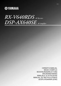 Yamaha RX-V640RDS DSP AX640SE Receiver Owners Manual