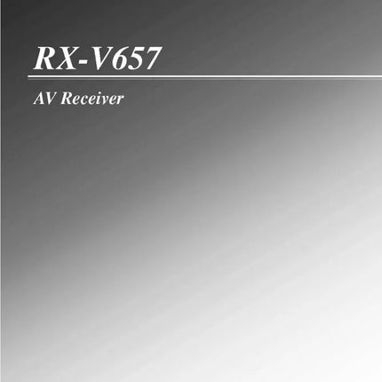 Yamaha RX-V657 Receiver Owners Manual
