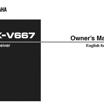 Yamaha RX-V667 Receiver Owners Manual