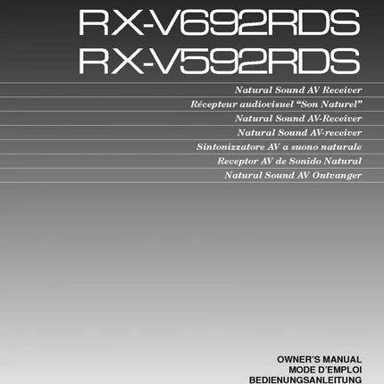 Yamaha RX-V692RDS Receiver Owners Manual