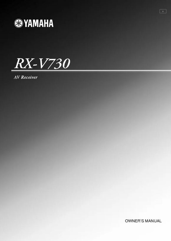Yamaha RX-V730 Receiver Owners Manual