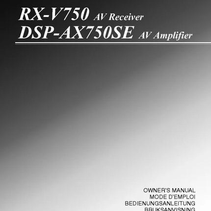 Yamaha RX-V750 Receiver Owners Manual