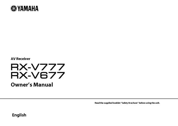 Yamaha RX-V777 RX-V677 Receiver Owners Manual