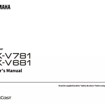 Yamaha RX-V781 Receiver Owners Manual