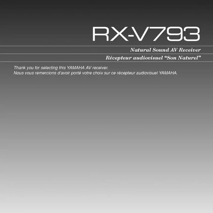 Yamaha RX-V793 Receiver Owners Manual