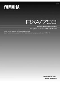 Yamaha RX-V793 Receiver Owners Manual