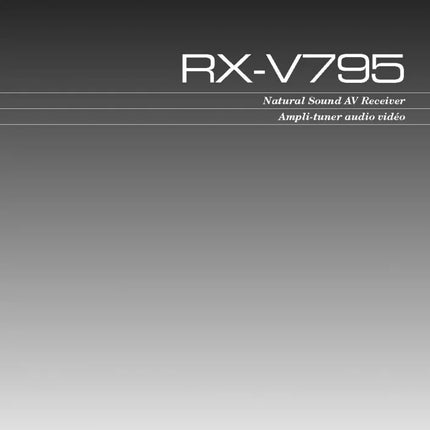 Yamaha RX-V795 Receiver Owners Manual