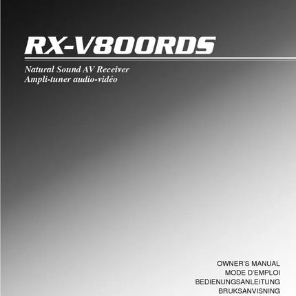 Yamaha RX-V800RDS Receiver Owners Manual
