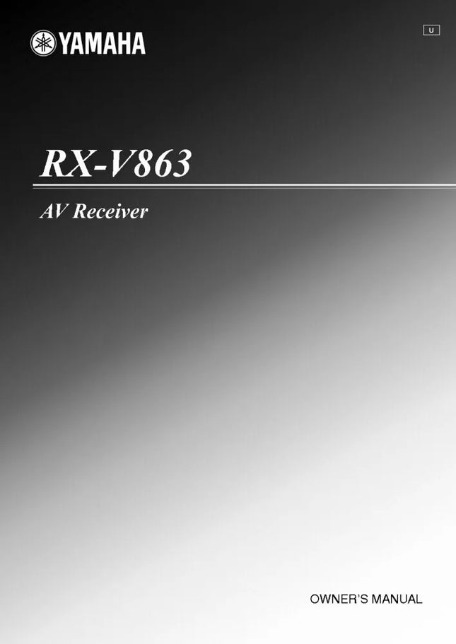 Yamaha RX-V863 Receiver Owners Manual