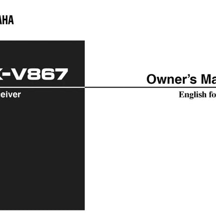 Yamaha RX-V867 Receiver Owners Manual