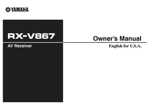 Yamaha RX-V867 Receiver Owners Manual