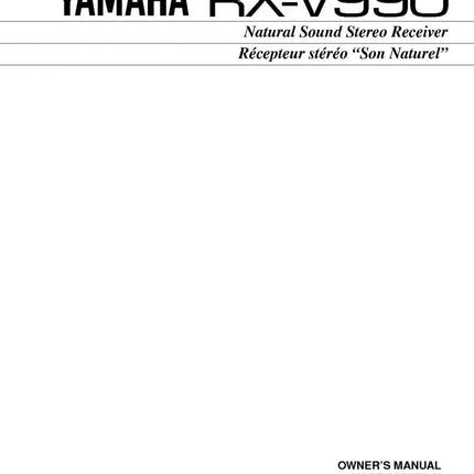 Yamaha RX-V990 Receiver Owners Manual