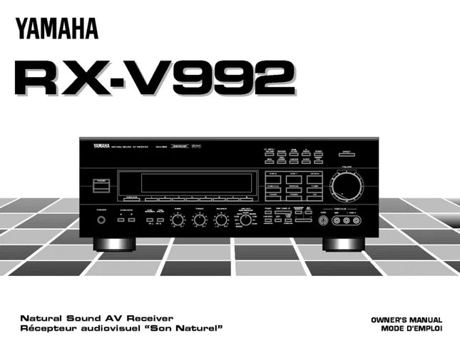 Yamaha RX-V992 Receiver Owners Manual