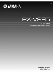 Yamaha RX-V995 Receiver Owners Manual
