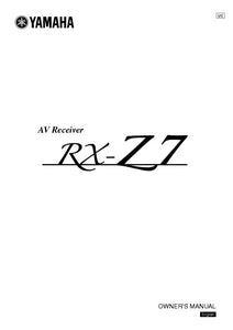 Yamaha RX-Z7 Receiver Owners Manual