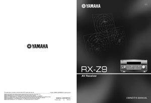 Yamaha RXZ9 Receiver Owners Manual