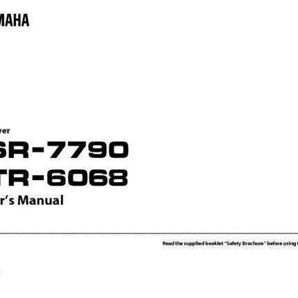 Yamaha TSR-7790 Receiver Owners Manual