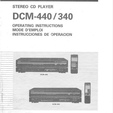 Denon DCM-340 CD Player Instruction Manual