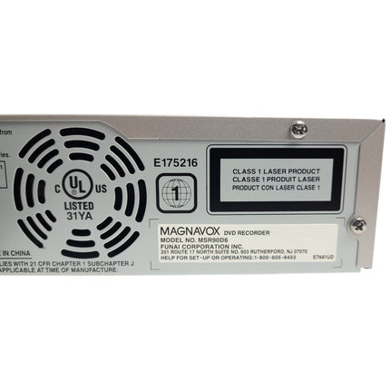 Magnavox MSR90D6 DVD Recorder model numer