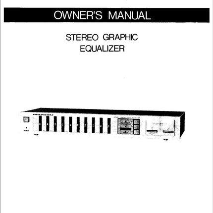 Marantz EQ140 Stereo Graphic Equalizer Manual