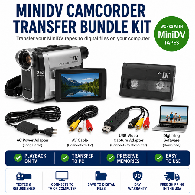MiniDV Camcorder Transfer Bundle Kit
