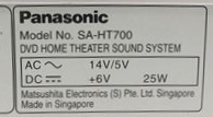 Panasonic SA-HT700 DVD Home Theater Receiver Unit