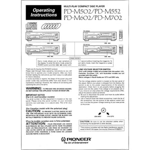 Pioneer PD-M502 Receiver Manual