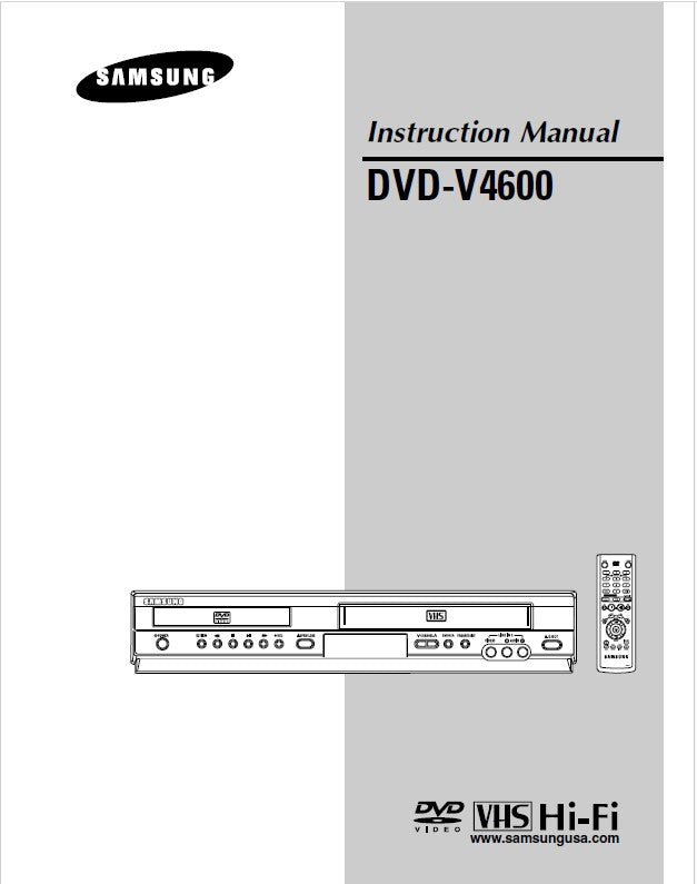 Samsung DVDV4600 DVD / VCR Owners Instruction Manual TekRevolt