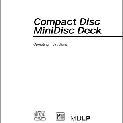Sony MXD-D400 Minidisc Owners Manual