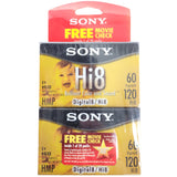 Sony Blank hi8 Tape digital8 60 2 pack