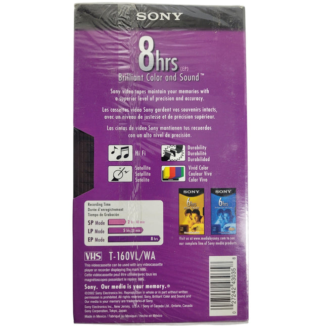 Sony Blank VHS Tape 8hrs