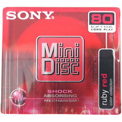 Sony MiniDisc 80-Minute Recordable MD – Ruby Red