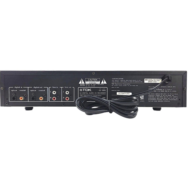 TDK DA-5900 Dual Tray Audio CD Recorder input and output