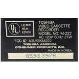 Toshiba M-222 VCR model