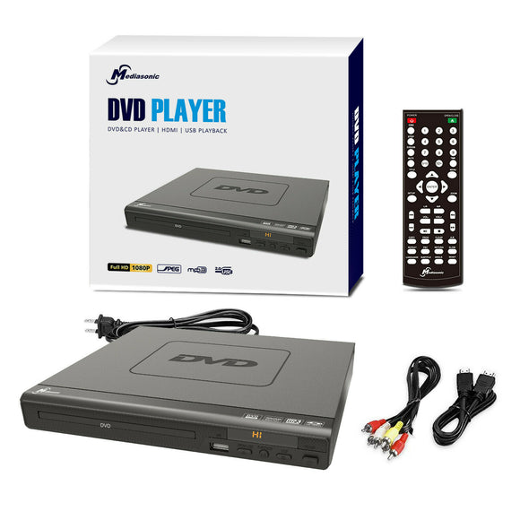 NEW Mediasonic DVD Player - 1080P Upscaling, All region DVD Player w/ HDMI AV output