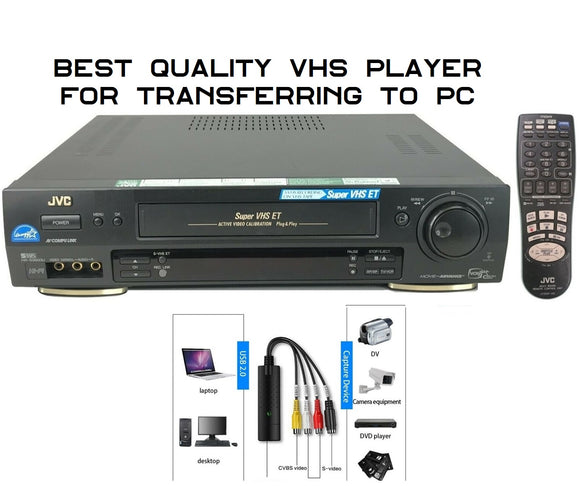 BUNDLE PACKAGE - Transfer VHS to PC MAC or Laptop | Best quality VCR for  enhanced picture quality