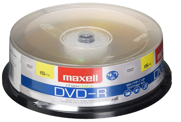Maxell DVD-R 4.7 GB Recordable Discs - 15 Pack