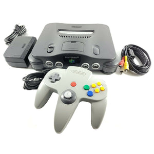 Original Authentic Nintendo 64 N64 Charcoal Grey Console TekRevolt