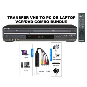 Transfer VHS to PC or Laptop Bundle Package VCR DVD Combo + USB Device